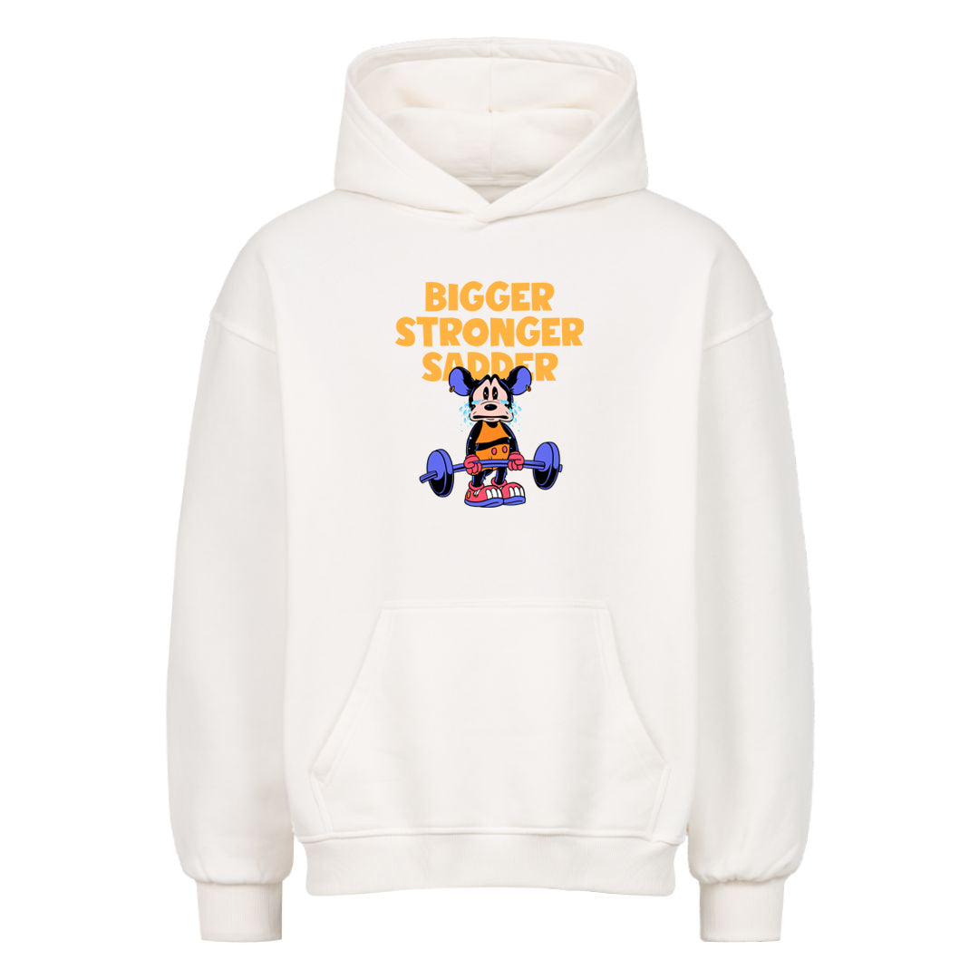 Sudadera con capucha extragrande Bigger Stronger Sadder