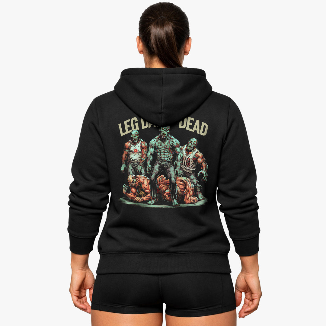 Sudadera con capucha del día de los muertos (backprint) de la pierna
