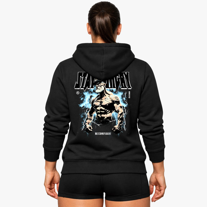 Blijf hongerig (rugafdruk) hoodie