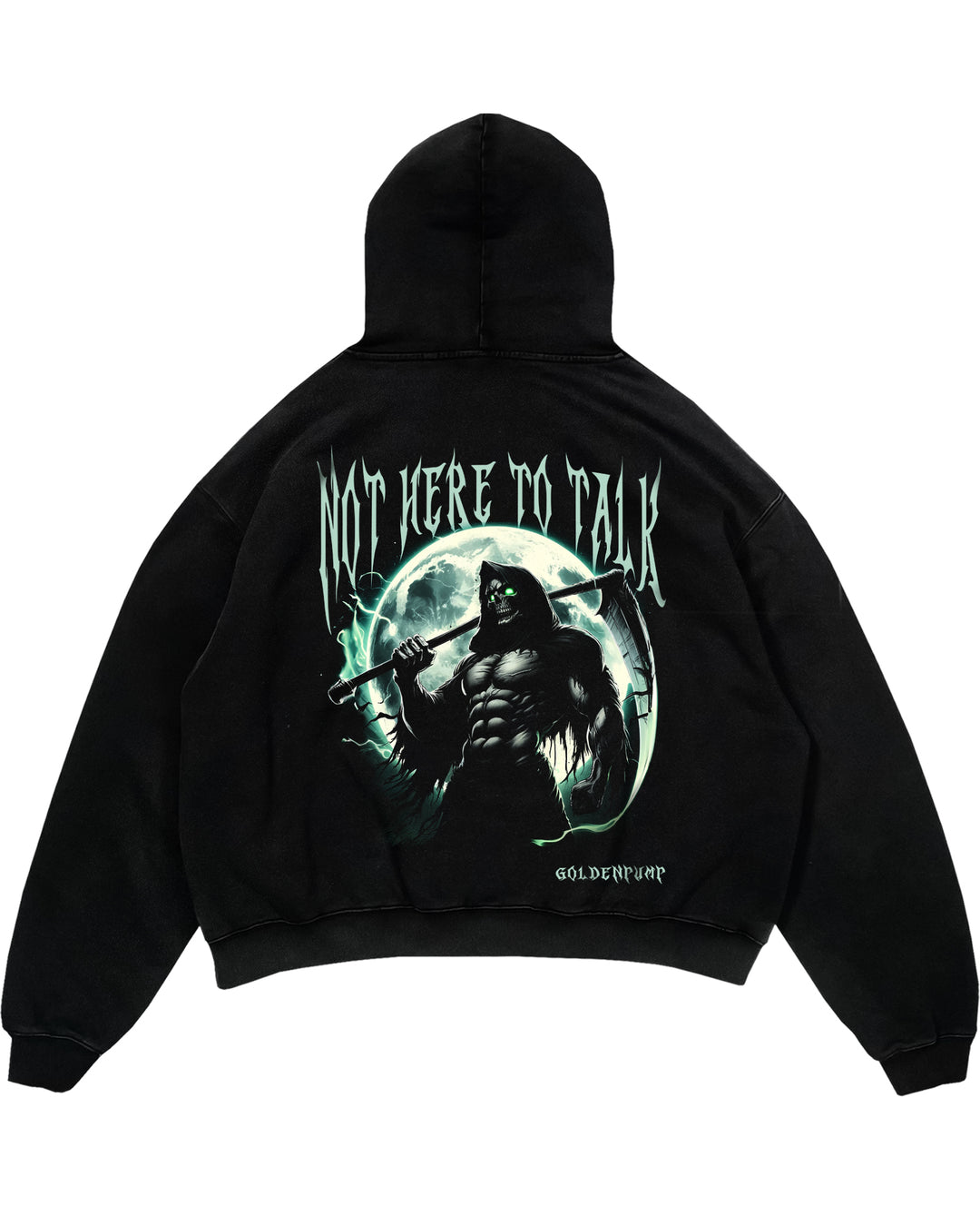 Not here to talk Oversized (Backprint) Hoodie