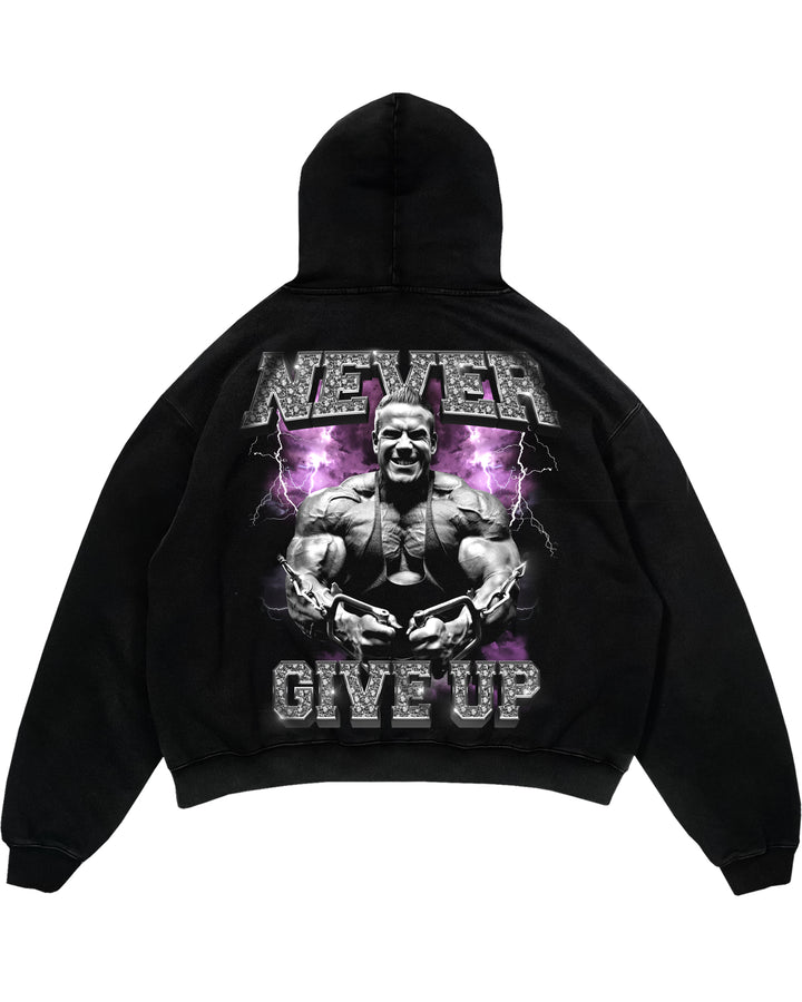 Never give up Oversized (Backprint) Hoodie